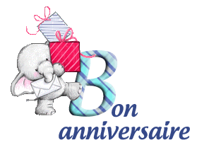 Gif animé joyeux anniversaire éléphant